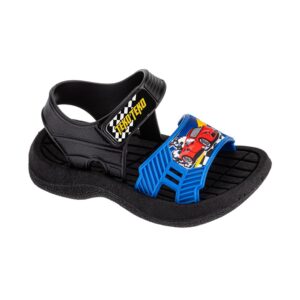 Papete Infantil Menino Teko Teko Carro Preta e Azul com Velcro Ajustável