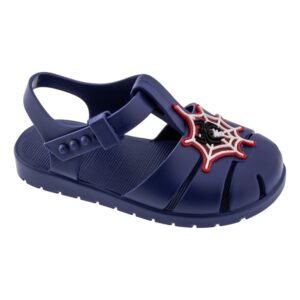 Sandália Infantil Menino Teko Teko Homem-Aranha Azul com Fecho Ajustável