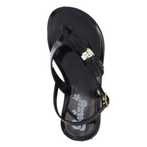 Sandália Infantil Menina Suzy Preta com Laço de Maçã Leve e Confortável